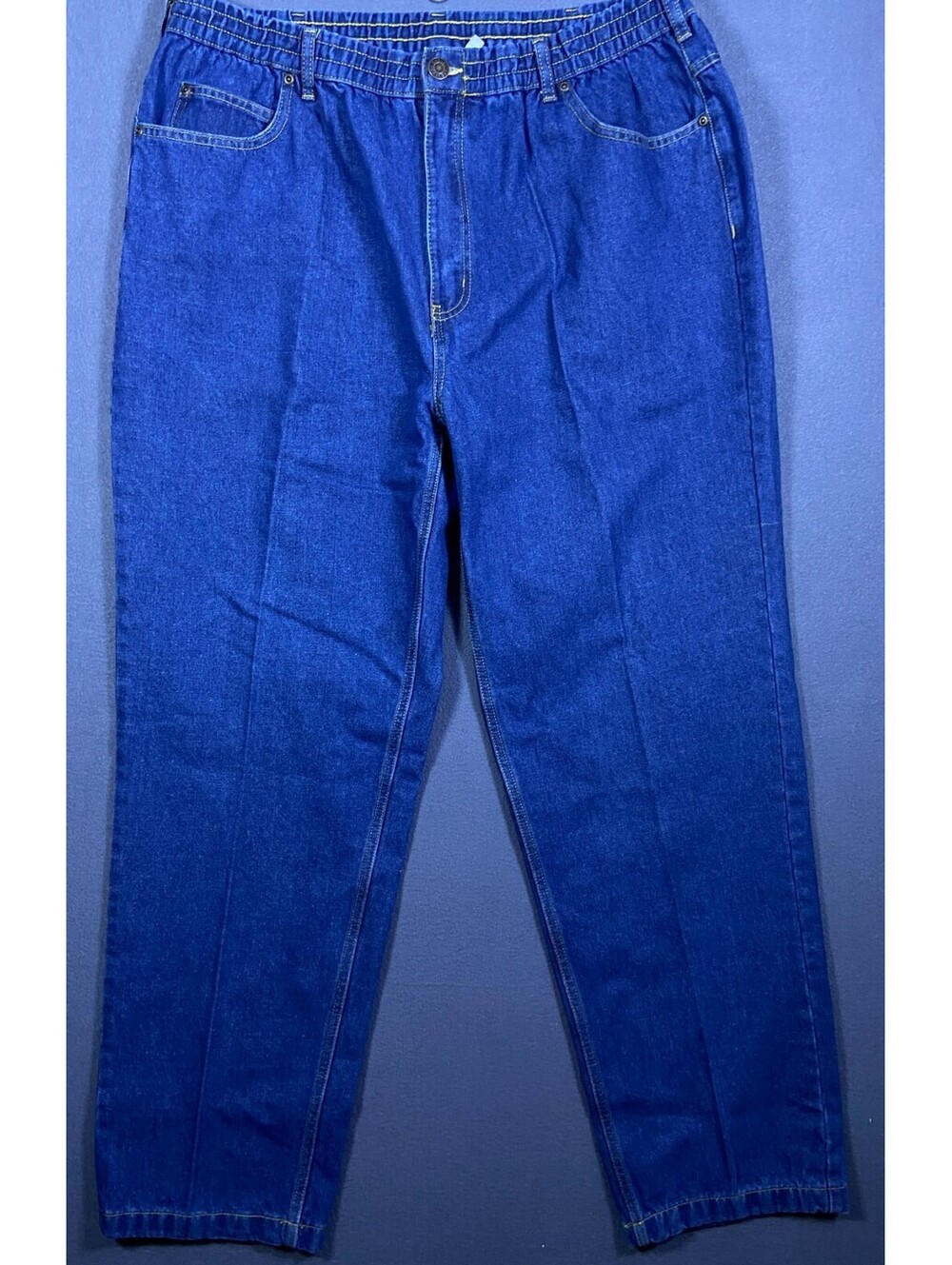 Vintage Haband Casual Joe Jeans Mens Fit 36x32 (40LTag) Blue Denim Elastic Waist